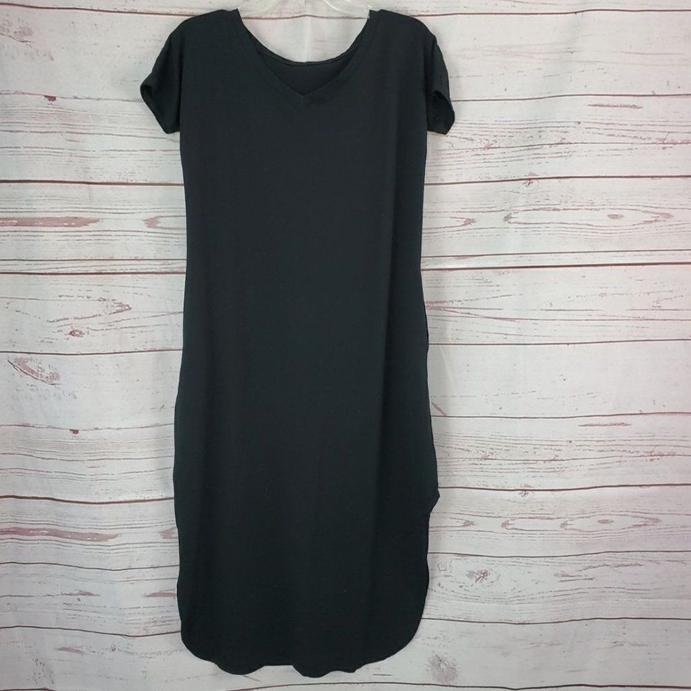 Vestidos V-Neck Short Sleeve Tee Shirt Casual Dress Size Small